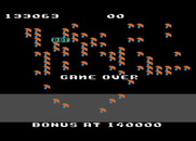 Millipede for Atari 8-bit - Game over.