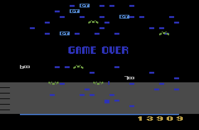 Millipede Atari 2600 Screenshot: Game over.