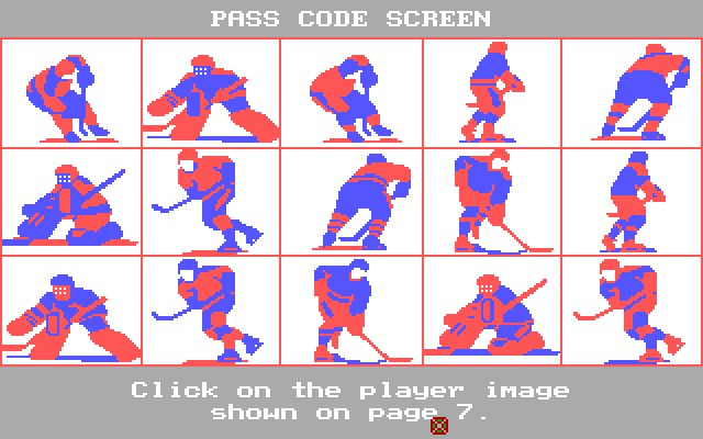 Wayne Gretzky Hockey 2 IBM PC/Compatibles Screenshot: The copy protection screen.