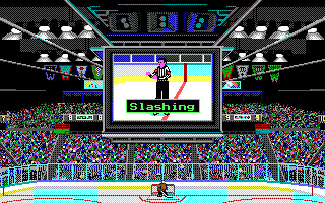 Wayne Gretzky Hockey 2 IBM PC/Compatibles Screenshot: Penalty.
