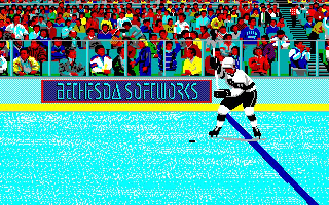 Wayne Gretzky Hockey 2 IBM PC/Compatibles Screenshot: Part of the intro animation which is found only in the EGA or VGA version.