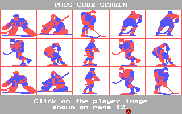 Wayne Gretzky Hockey 2 IBM PC/Compatibles Screenshot: The copy protection screen.