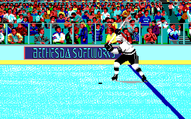 Wayne Gretzky Hockey 2 IBM PC/Compatibles Screenshot: Part of the intro animation which is only found in the EGA or VGA versions.