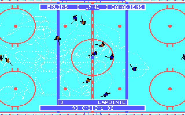 Wayne Gretzky Hockey 2 IBM PC/Compatibles Screenshot: So far the score is 0 - 0.