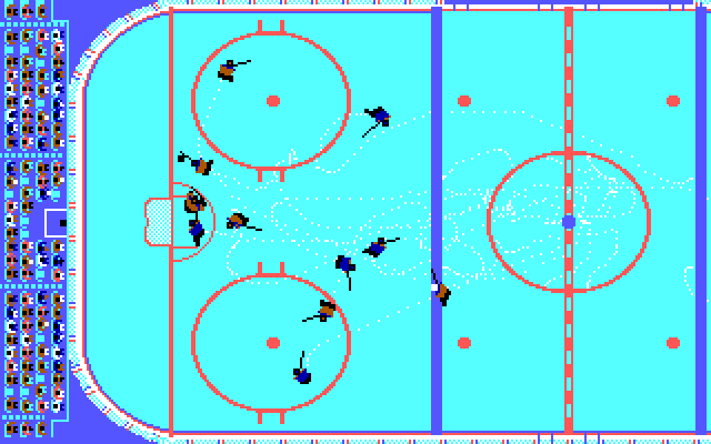 Wayne Gretzky Hockey 2 IBM PC/Compatibles Screenshot: Attempting to score...