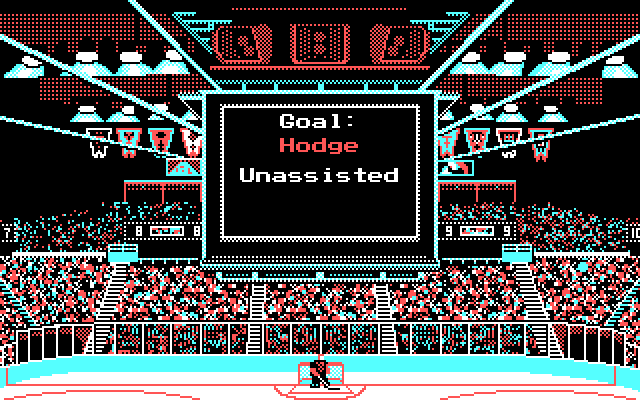 Wayne Gretzky Hockey 2 IBM PC/Compatibles Screenshot: No assist this time...