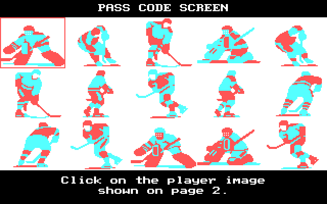 Wayne Gretzky Hockey 2 IBM PC/Compatibles Screenshot: The copy protection screen.