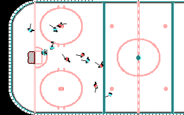 Wayne Gretzky Hockey 2 IBM PC/Compatibles Screenshot: Attempting to score.