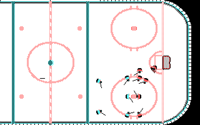 Wayne Gretzky Hockey 2 IBM PC/Compatibles Screenshot: Faceoff...
