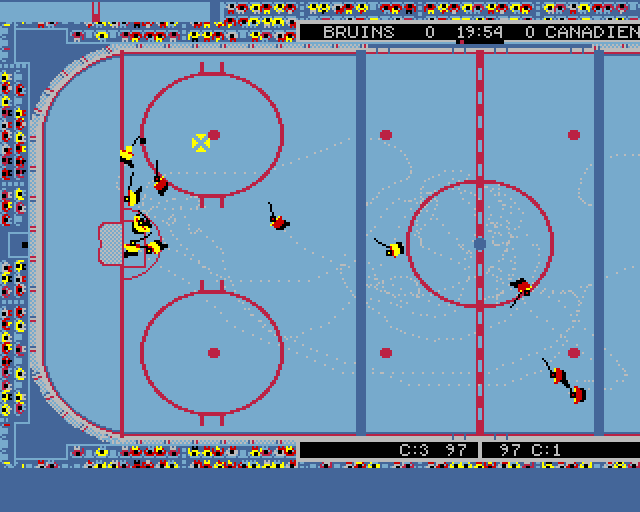 Wayne Gretzky Hockey 2 Amiga Screenshot: Attempting to score...