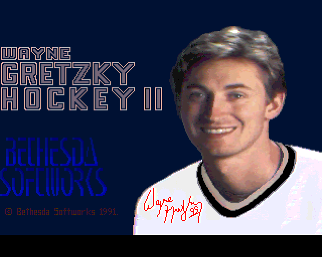 Wayne Gretzky Hockey 2 Amiga Screenshot: Title screen.