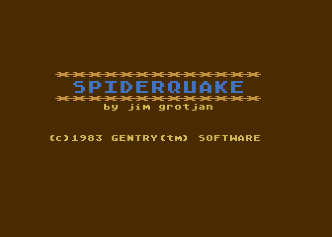 Spider Quake Atari 8-bit Screenshot: Title screen.