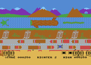 Spider Quake for Atari 8-bit - The game begins...crossing the road.