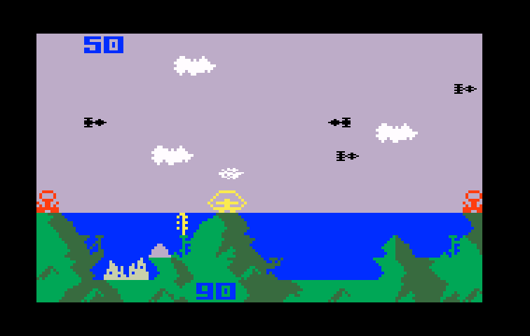 Atlantis Intellivision Screenshot: The sun starts to set...