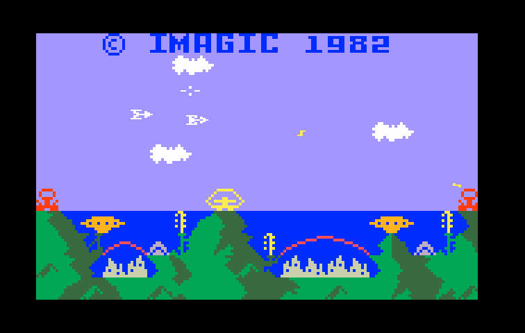 Atlantis Intellivision Screenshot: Title screen and game demo.