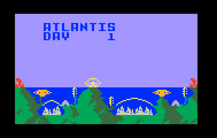 Atlantis Intellivision Screenshot: Starting Atlantis, day 1...