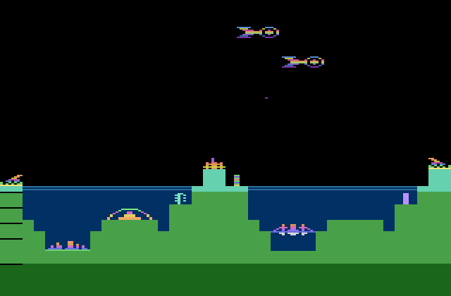 Atlantis Atari 2600 Screenshot: The game begins.