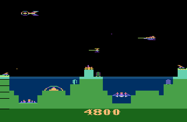 Atlantis Atari 2600 Screenshot: That small ship is really quick, be careful!