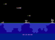Atlantis for Atari 8-bit - The game ends when all of you city has been destroyed; not much left to go here!
