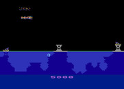 Atlantis for Atari 8-bit - One enemy ship down, lots to go!