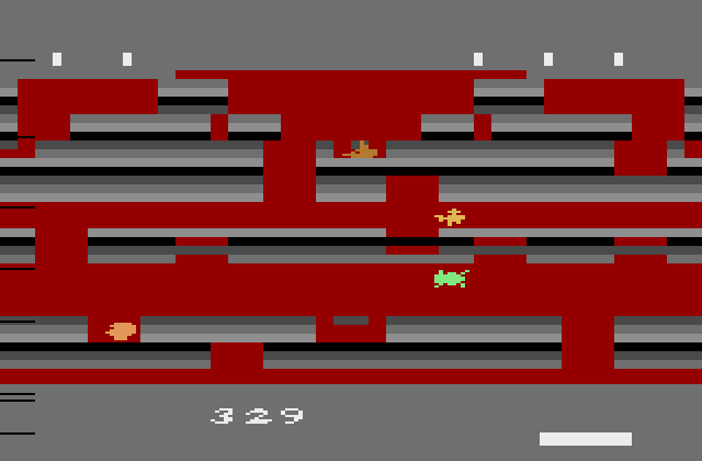 Tutankham Atari 2600 Screenshot: The levels become more maze-like as the game progresses.