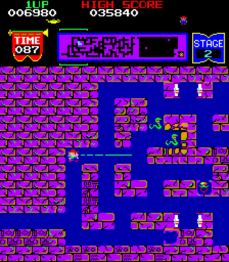 Tutankham Arcade Screenshot: Level 2 start.