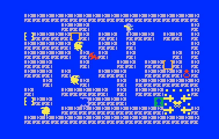 Tutankham Intellivision Screenshot: There's the exit up ahead!