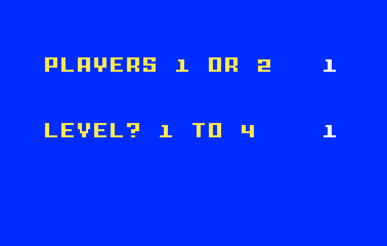 Tutankham Intellivision Screenshot: Setting some game options.
