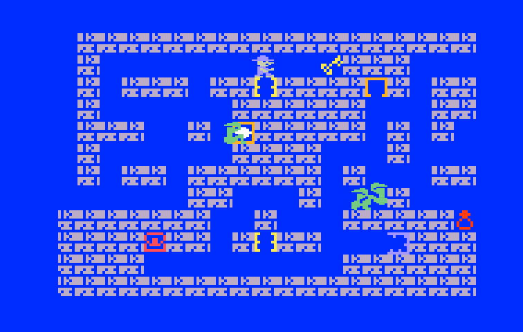 Tutankham Intellivision Screenshot: I found a key!