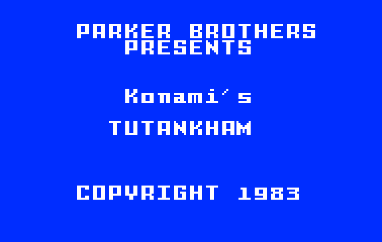 Tutankham Intellivision Screenshot: Title screen.