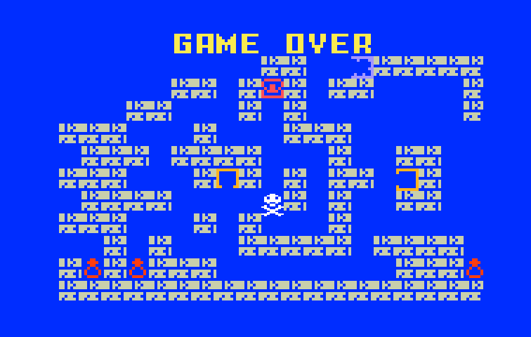 Tutankham Intellivision Screenshot: Game over.