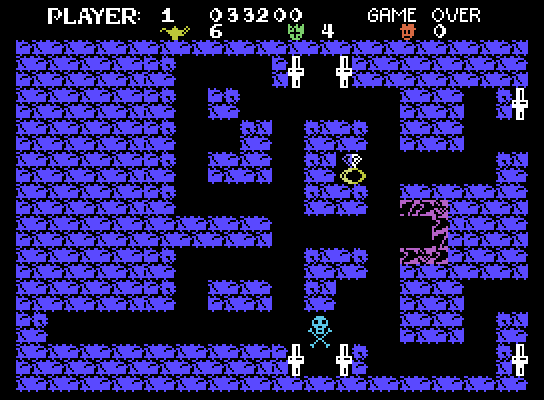 Tutankham ColecoVision Screenshot: A monster got me; game over!