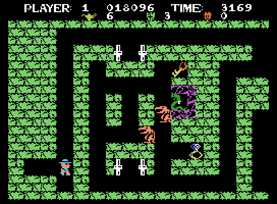 Tutankham ColecoVision Screenshot: First thing I need to do is grab that key...