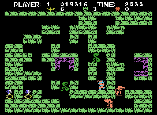 Tutankham ColecoVision Screenshot: Navigating the maze...