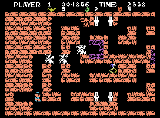 Tutankham ColecoVision Screenshot: Level two start.