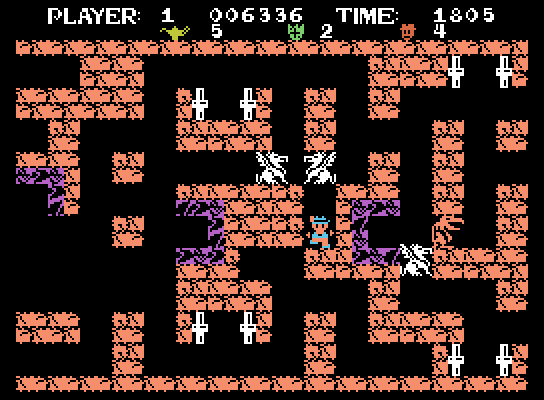 Tutankham ColecoVision Screenshot: I'm trapped in a corner!