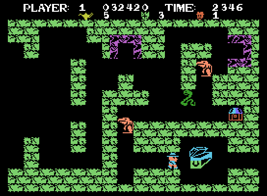 Tutankham ColecoVision Screenshot: End of level three.