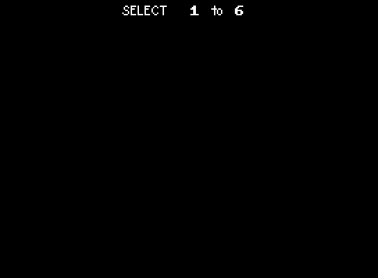 Tutankham ColecoVision Screenshot: Starting screen; select a game option then begin!