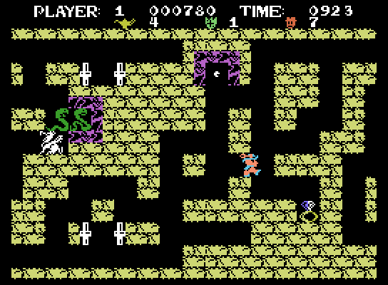 Tutankham ColecoVision Screenshot: Pick up the ring for bonus points!