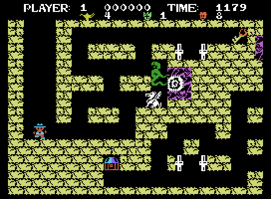 Tutankham ColecoVision Screenshot: Game start.
