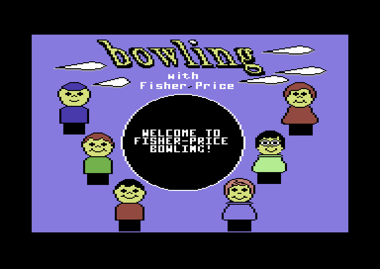 Little People Bowling Alley Commodore 64 Screenshot: The main menu.