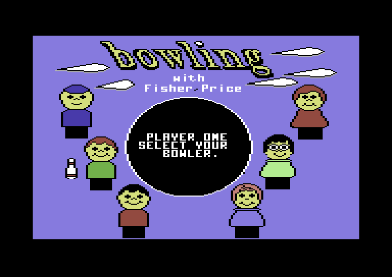 Little People Bowling Alley Commodore 64 Screenshot: Select your bowler...