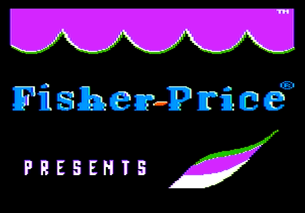Little People Bowling Alley Apple II Screenshot: Fisher Price logo dancing...