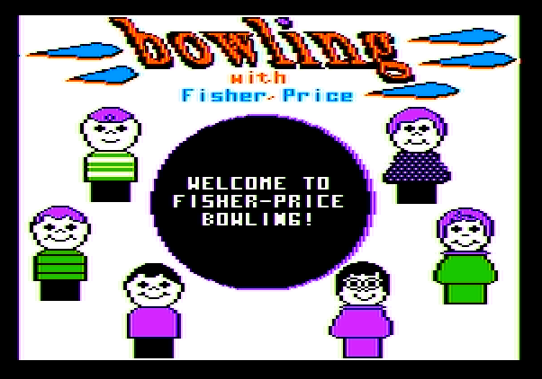 Little People Bowling Alley Apple II Screenshot: Title screen.