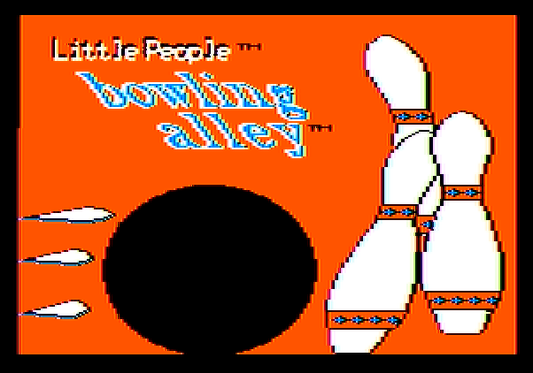 Little People Bowling Alley Apple II Screenshot: Title screen.