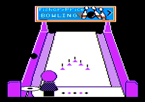 Little People Bowling Alley Apple II Screenshot: The game begins.