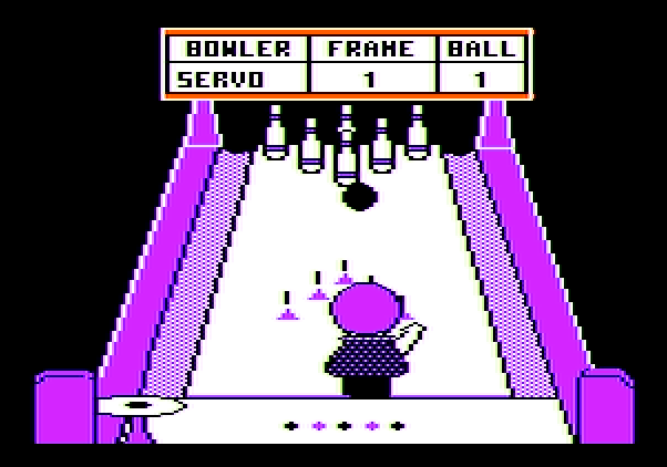 Little People Bowling Alley Apple II Screenshot: Bowling.