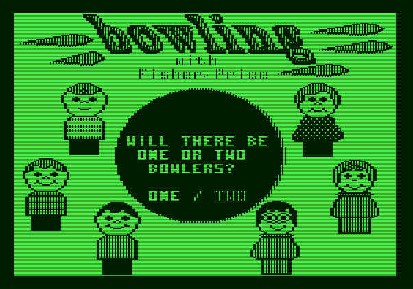 Little People Bowling Alley Apple II Screenshot: One or two players?