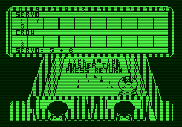 Little People Bowling Alley Apple II Screenshot: You need to add up your score.