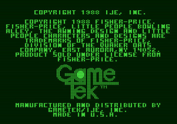Little People Bowling Alley for Apple II - Copyright information.